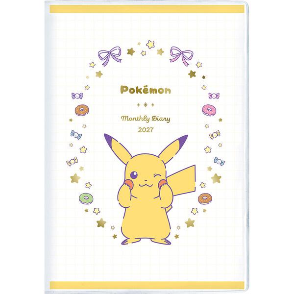 2027年版】 手帳 ポケモン A6変形 マンスリー 月間ブロック 月曜始まり