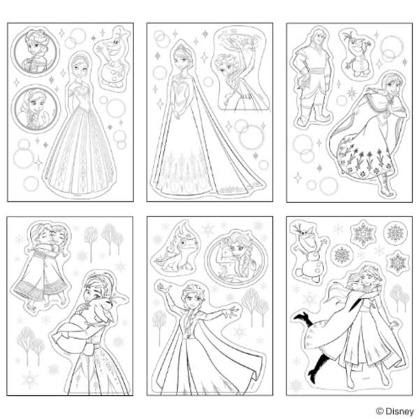 ディズニー アナと雪の女王 ぬりえdeシール 6枚入 塗り絵 貼って剥が