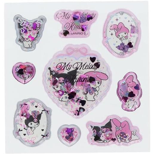 マイメロディ&クロミ ぷっくりキラキラシール リボン 箔押し
