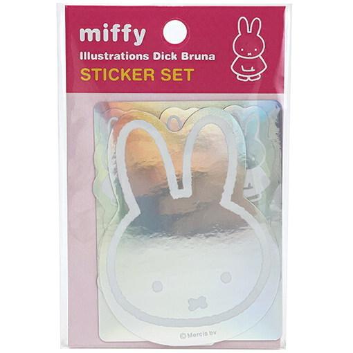 miffy ミッフィー オーロラ ステッカーセット 3柄入 ホログラムペーパー Dick Bruna 北欧 かわいい 日本製 スクエア [01] 〔合計1100円以上で購入可〕