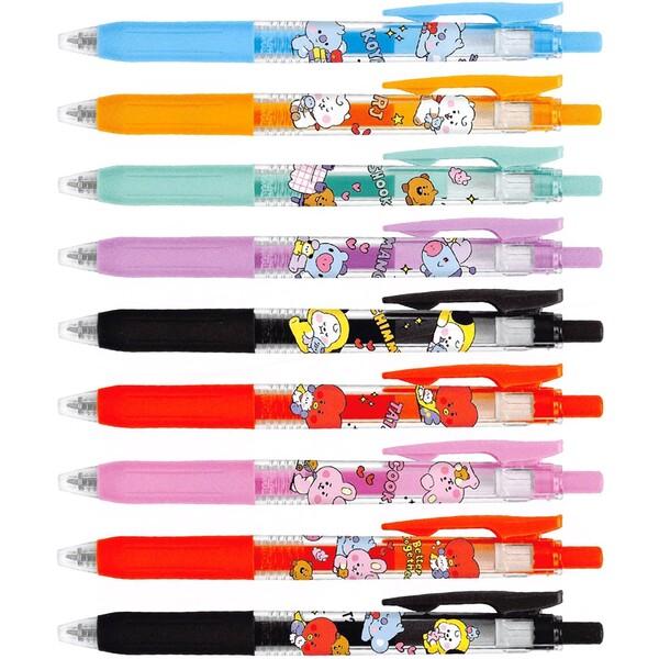 BT21 ジェルボールペン サラサクリップ 9色セット LINE FRIENDS 耐水性