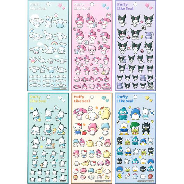 6柄セット】 サンリオキャラクターズ 3Dアート風 パフィーライクシール