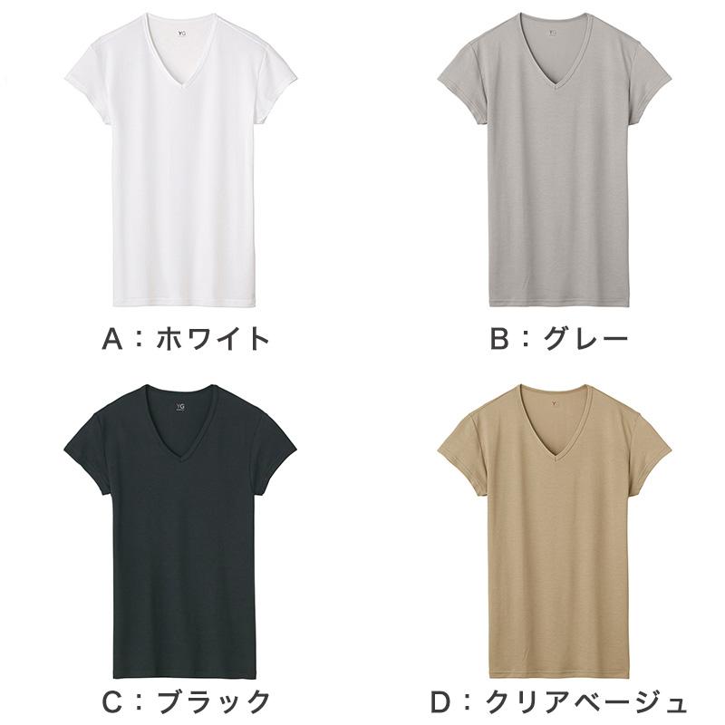 グンゼ YG 脇汗 汗取りパッド tシャツ 半袖 メンズ Vネック インナー 2枚組 M〜LL (肌着 下着 男性 夏 メッシュ 吸汗速乾 涼しい 防臭 消臭 部屋干し M L LL)｜schoolog｜05