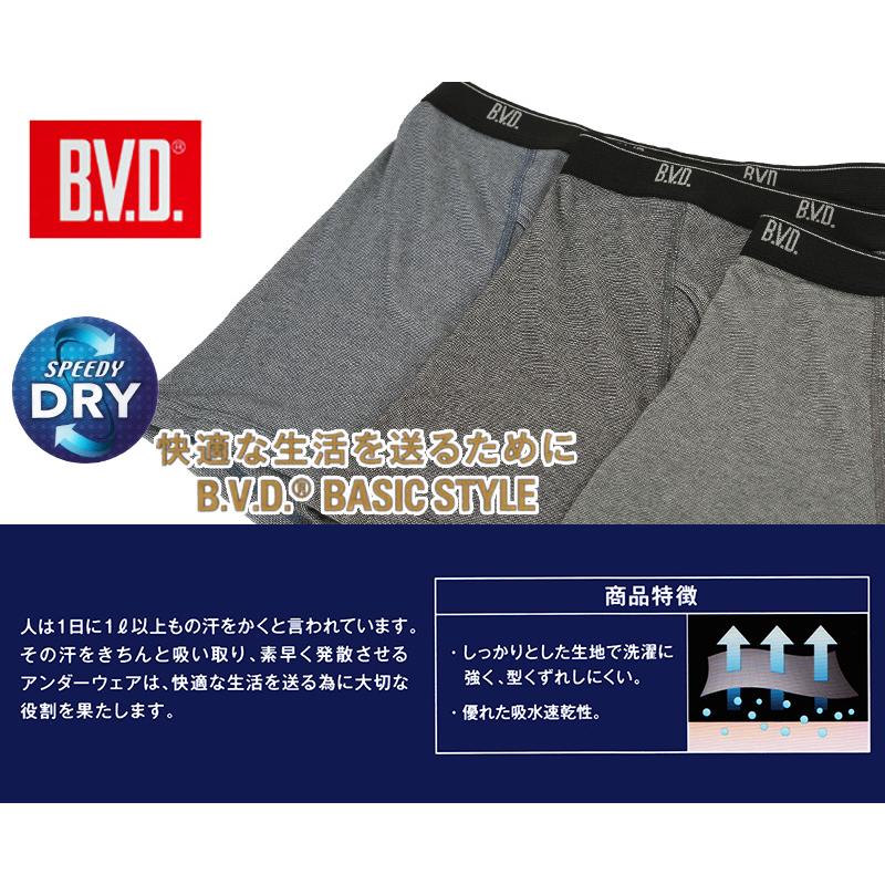 BVD ボクサーパンツ メンズ B.V.D.BASIC STYLE ボクサーブリーフ パンツ 前あき 2枚組 M〜LL (bvd 吸汗速乾 大きいサイズ インナー セット 下着 肌着 M L LL)｜schoolog｜02