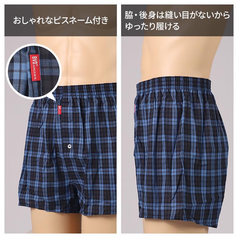 B.V.D BVD トランクス bvd メンズ パンツ 綿100 前あき M L LL B.V.D.