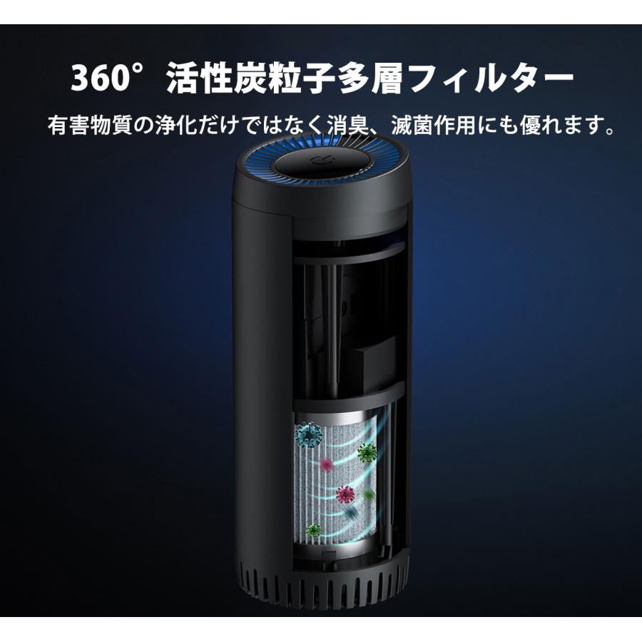 空気清浄機 車 USB 車用 車載 車内 小型 マイナスイオン 花粉 タバコ