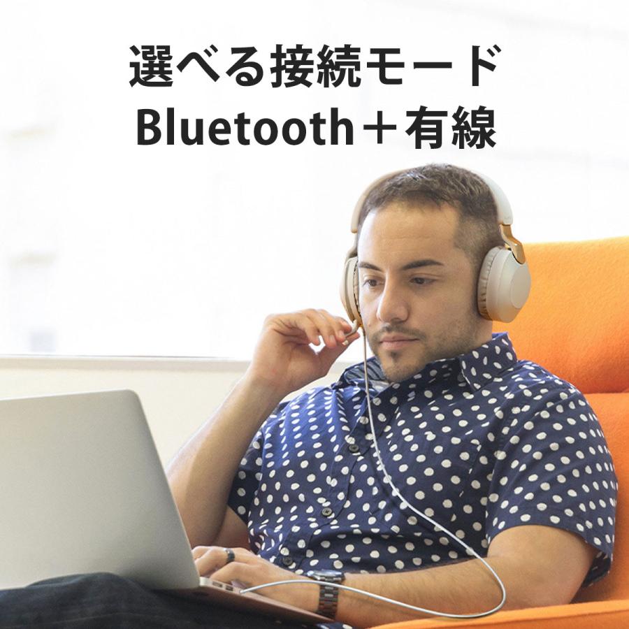 ヘッドホン Bluetooth ワイヤレス ヘッドセット おしゃれ USB 有線 ヘッドフォン マイク付き｜scramble-stram｜18