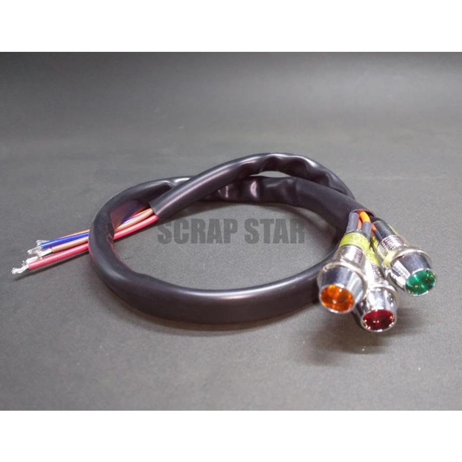 インジケーターキット LED 3連 60mmメーター用 シルバー 61mm
