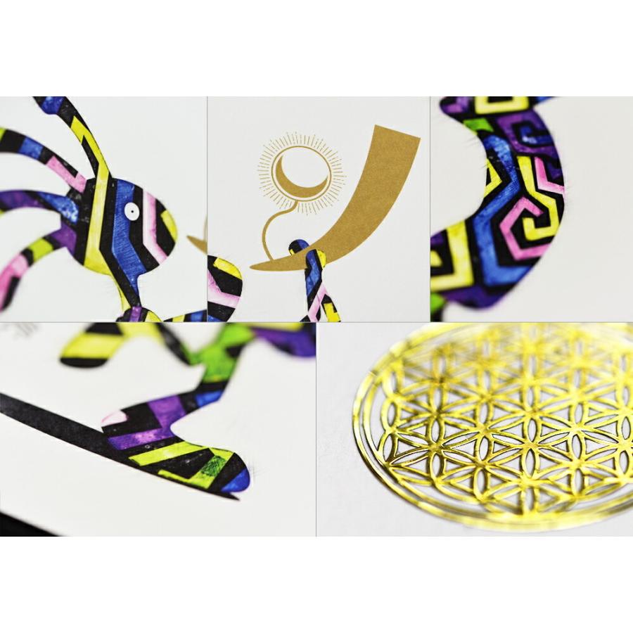 不思議なココペリ-月光の角笛-（額縁なし A4サイズ）開運 アート 絵画 癒やし 金運 幸運 |  | 01