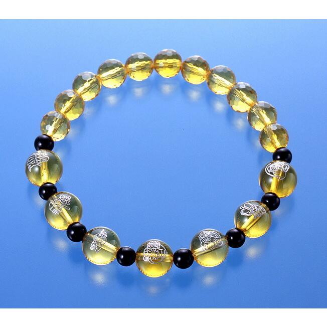 七福神黄水晶ブレス　黄水晶 オニキス パワーストーン ブレスレット 送料無料 メンズ レディース 効果 ハンドメイド 浄化 種類 意味 アクセサリー シトリン | オニキス | 01