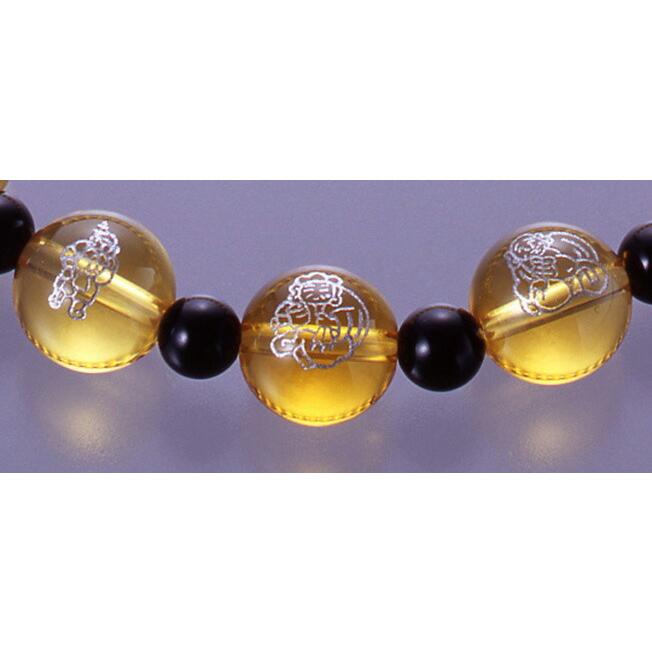 七福神黄水晶ブレス　黄水晶 オニキス パワーストーン ブレスレット 送料無料 メンズ レディース 効果 ハンドメイド 浄化 種類 意味 アクセサリー シトリン | オニキス | 02