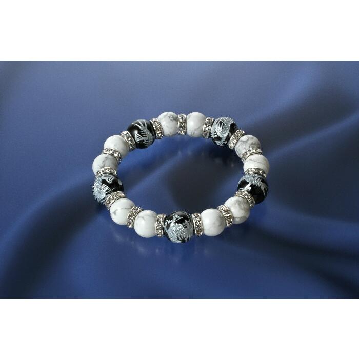 ホワイトオニキス龍王ブレスレット　オニキス パワーストーン ブレスレット 送料無料 メンズ レディース 効果 ハンドメイド 浄化 種類 アクセサリー | オニキス