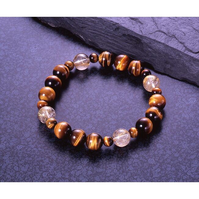 金針水晶 タイガーアイブレス　金針水晶 虎目石 パワーストーン ブレスレット 送料無料 メンズ レディース 効果 ハンドメイド 浄化 種類 意味 アクセサリー ル… | 