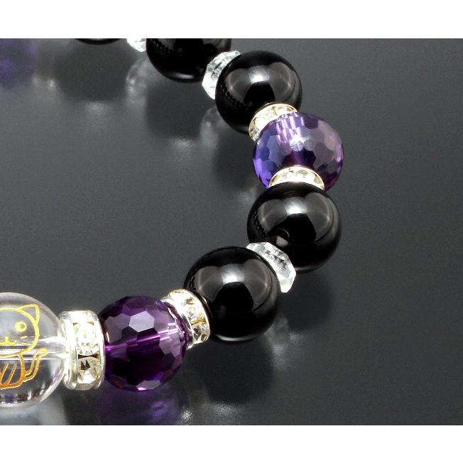 幸せ猫のブレスレット 白水晶 アメジスト オニキス パワーストーン ブレスレット メンズ レディース 効果 ハンドメイド 浄化 アクセサリー |  | 02