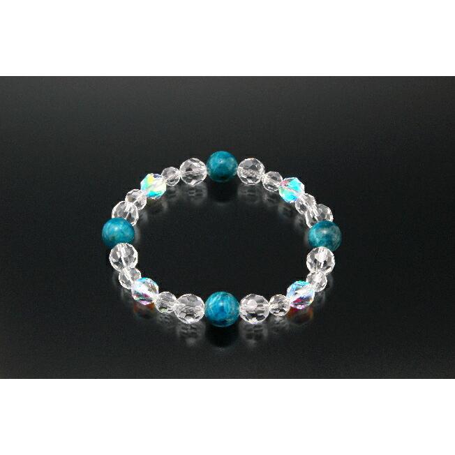 アパタイト美肌ブレスレット アパタイト ルナフラッシュ 白水晶 浄化 種類 相性 運気 エネルギー スピリチュアル チャクラ 人気 波動 ジュエリー 防御 パワー … | 