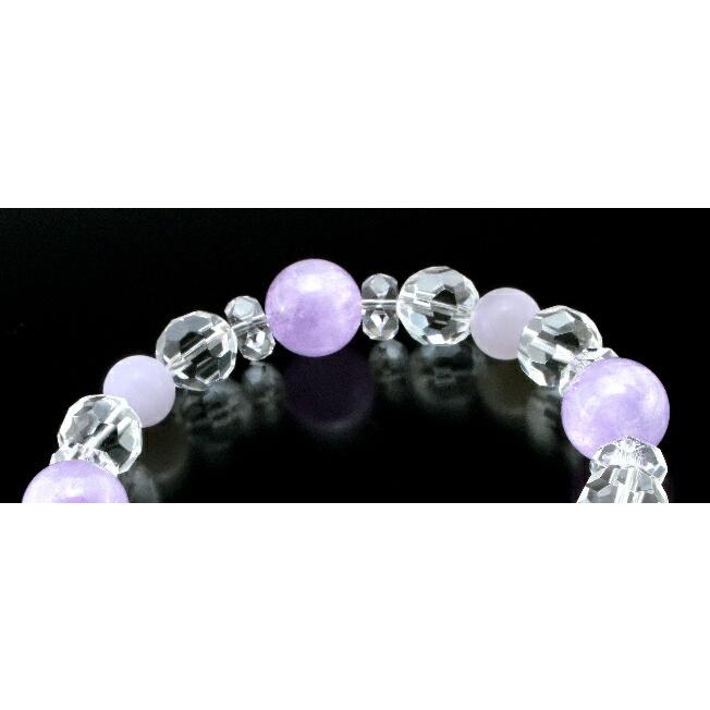 ムーンストーン ラベンダーアメジスト・心の疲れ除去ブレス 白水晶