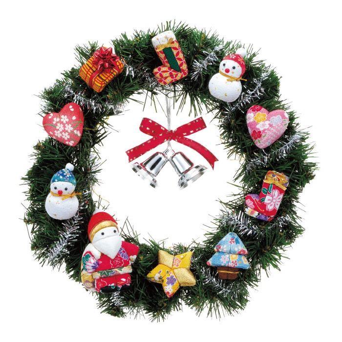 サンタの贈り物 リース付 クリスマスの飾りに 木目込み人形 木目込み人形 01 657 玩具 セット 01 657