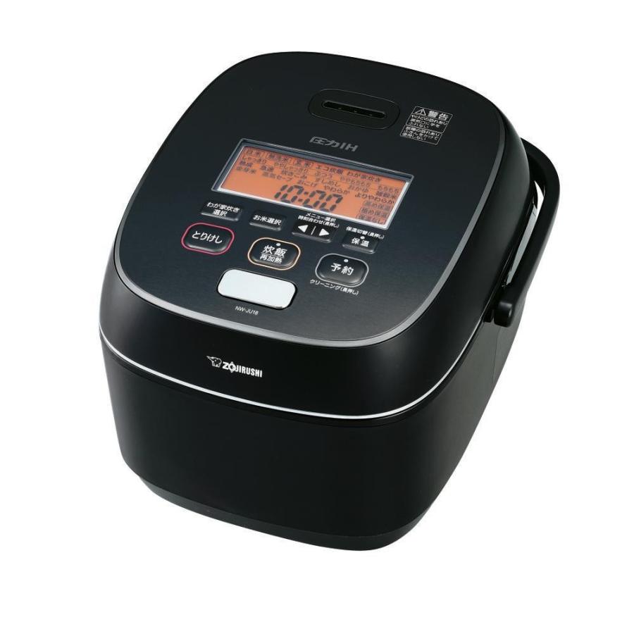 即納最大半額 象印圧力ih炊飯ジャー極め炊き1升ブラック Ba Nw Ju18 効率よく熱を伝える 鉄 くろがね仕込み 豪炎かまど釜を搭載 調理 キッチン家電
