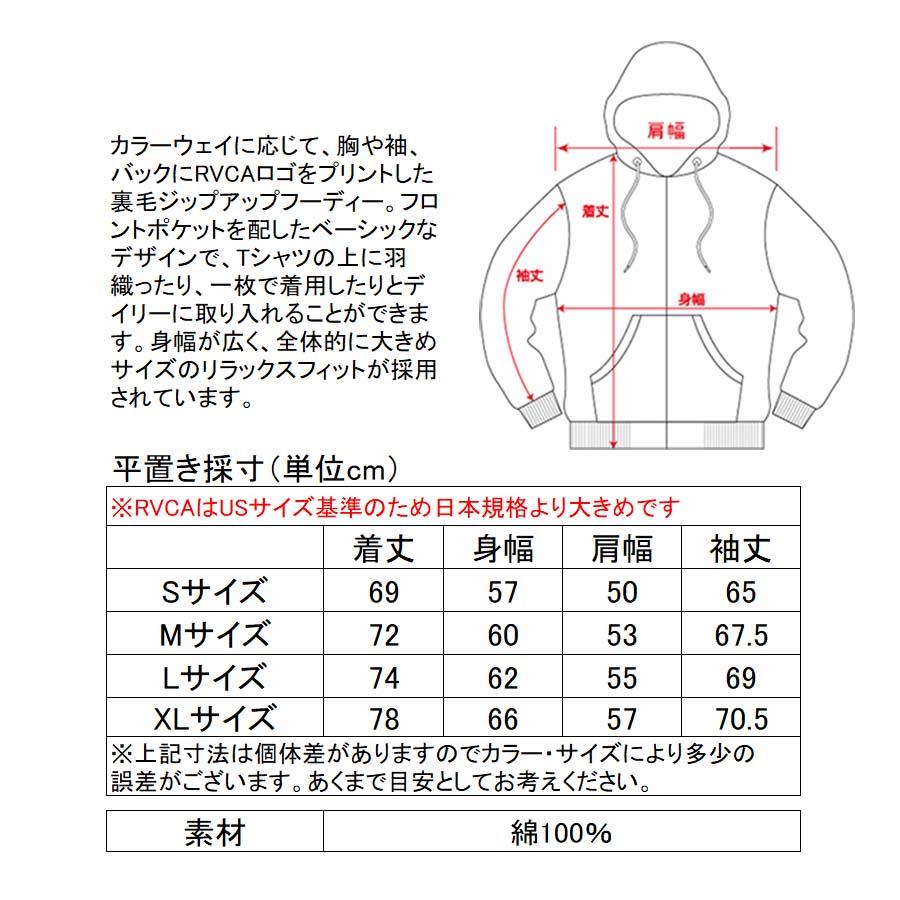 RVCA（ルーカ） 正規品 RVCA SPORTS メンズ ジップパーカー BD042-022