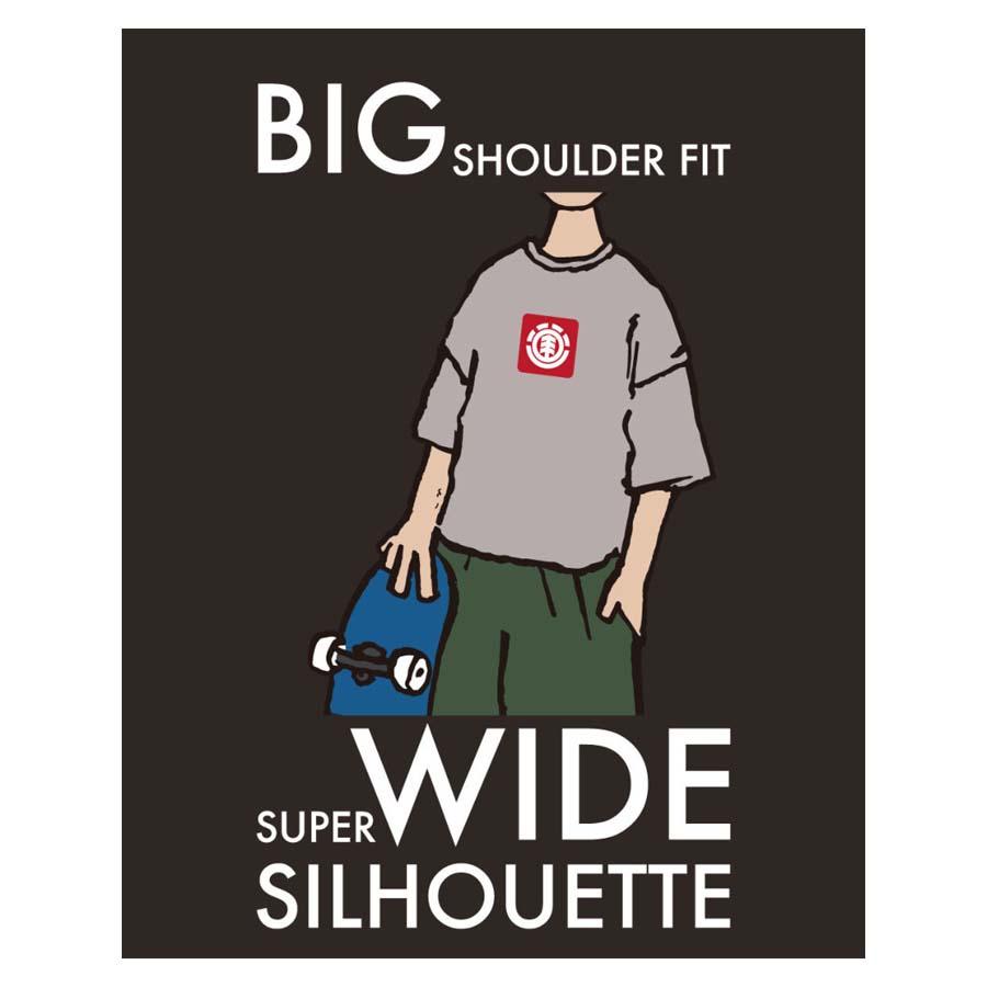 正規品 ELEMENNT メンズ ヘビーウェイト Ｔシャツ BD021-237  COLLEGE SS Ｔシャツ  エレメント BD021237 ドロップショルダー 半袖Ｔシャツ ゆったり ワイド | ELEMENT | 02