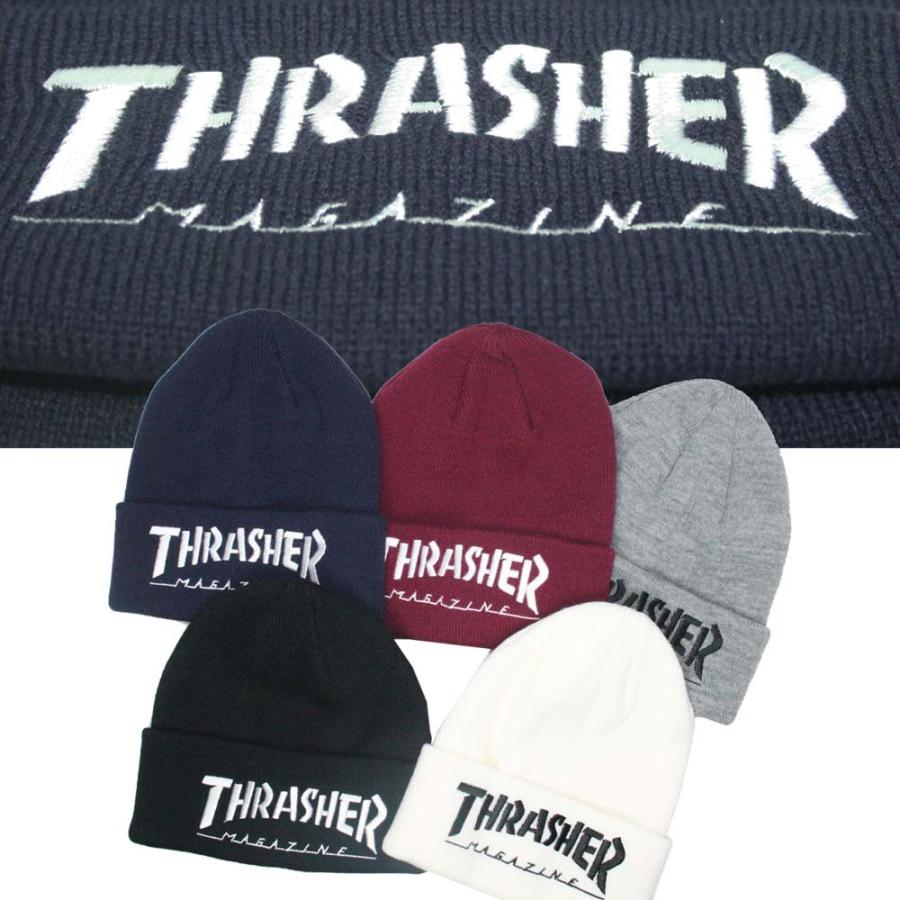 THRASHER（スラッシャー） ニットキャップ 17TH-N62 MAG LOGO 刺繍 平