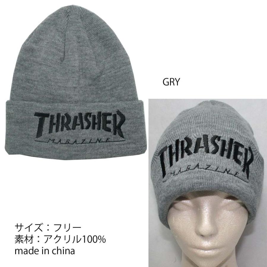 THRASHER（スラッシャー） ニットキャップ 17TH-N62 MAG LOGO 刺繍 平
