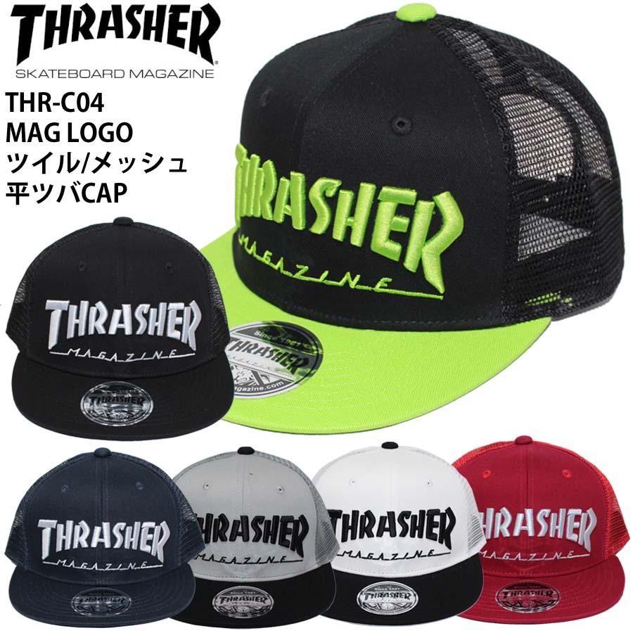 THRASHER（スラッシャー） 正規品 平ツバ メッシュキャップ THRASHER