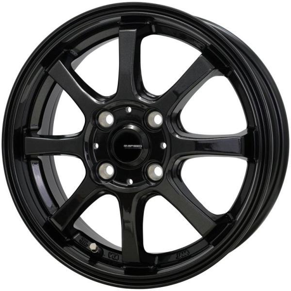 Gスピード G-08 アルミホイール 1本 14x4.5 +50 100 4H (メタリックブラック)  / 14インチ G SPEED ジーゼロエイト | 