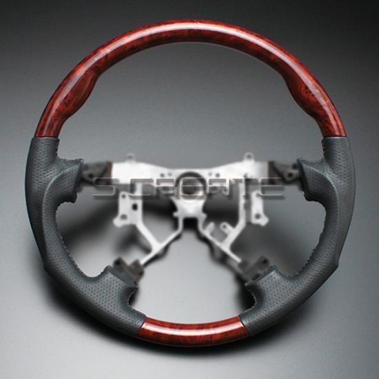 アルファード(ANH・GGH 20/25系) 艶あり茶木目&GG ステアリング