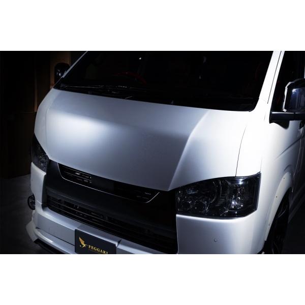FEGGARI ハイエース 200系 デビル ボンネット パネル V2 未塗装 070 塗装済 設定あり エアロ バッドフェイス フェガーリ バージョン2 | 