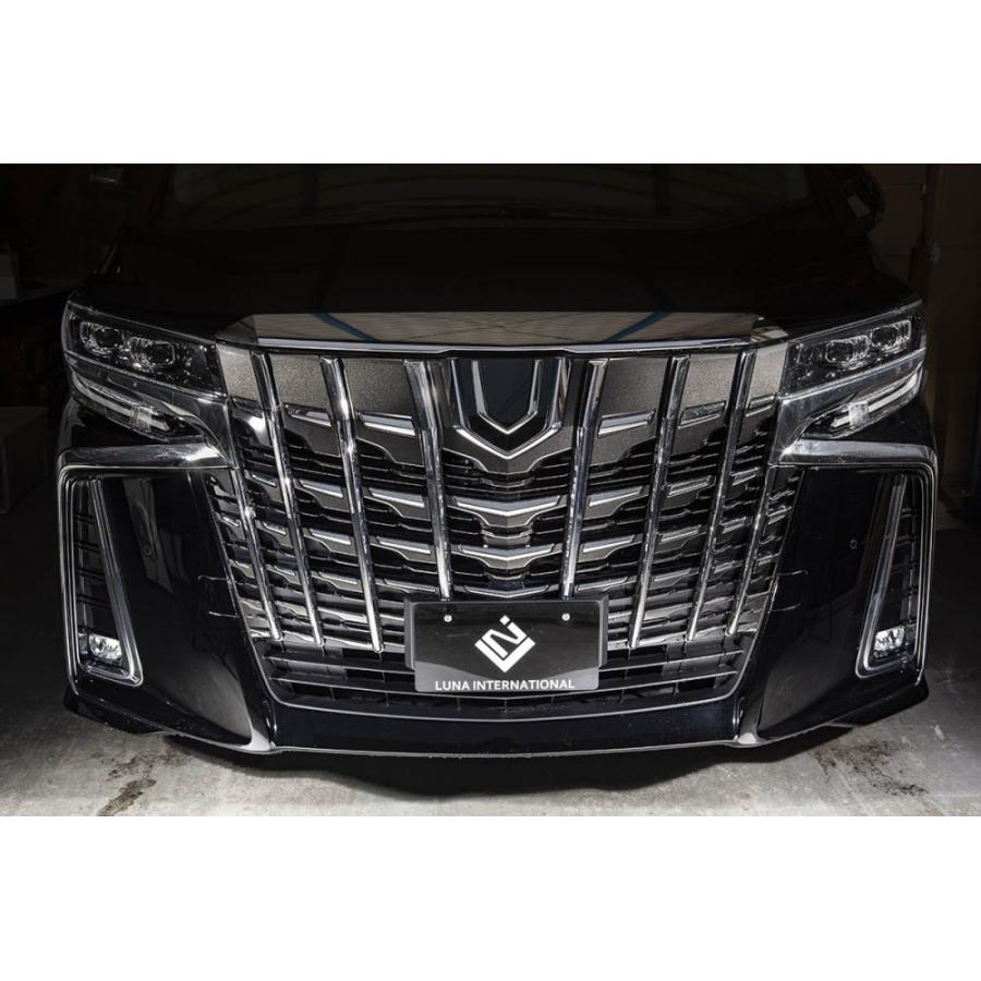 アルファード 30系 後期 マークレス エンブレム カバー ブラック