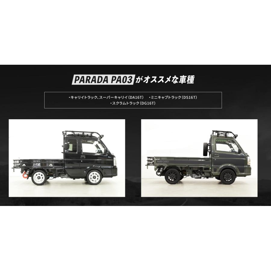 ハードカーゴ RANGER × PARADA PA03 タイヤホイール4本セット ショットブラック ダイハツ スズキ ホンダ  HC-RAPP4-BK | HARD CARGO | 08