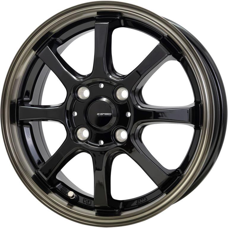 Gスピード P-08 ホイール1本 14x4.5 +45 100 4H (ブラック＆ブロンズ