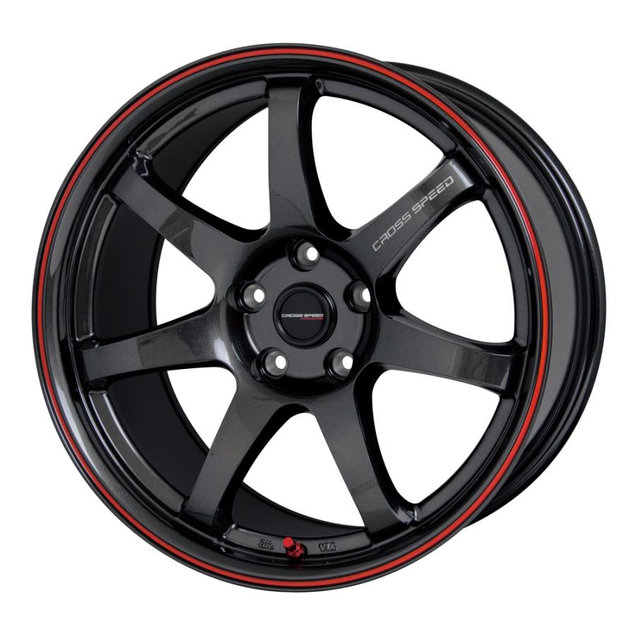 クロススピード CR7 アルミホイール 4本セット 18x9.5 +45 100 5H(グロスガンメタ&レッドライン) / 18インチ CROSS SPEED HYPER Edition CR 7 ホットスタッフ クロススピード CR7 GGM\u0026R 18x9.5J