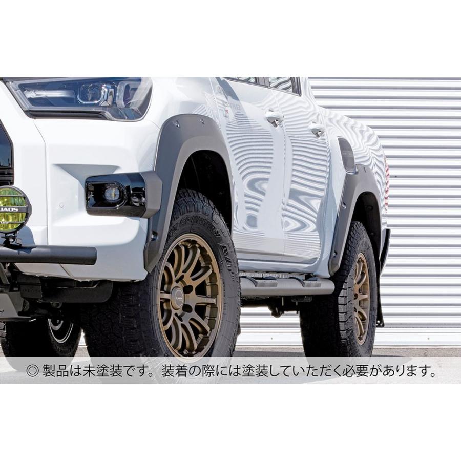 ハイラックス GR SPORT」JAOS フェンダーガーニッシュ type-X JAOS フェンダーガーニッシュ type-X 未塗装品 ハイラックス 125