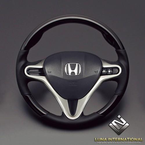 シビック FD1/FD2 ピアノブラック ガングリップ ウッド&レザー 