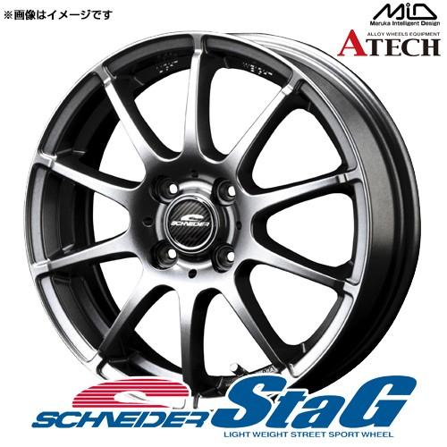 シュナイダー スタッグ アルミホイール 1本 15x5.5 +40 100 4穴(メタリックグレー) / 15インチ SCHNEIDER STAG｜screate