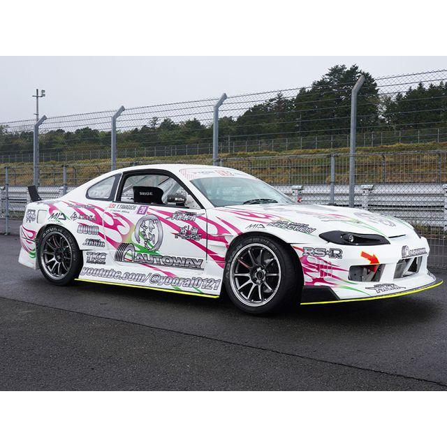 MIDレーシング R10 ホイール1本 15x5.0J 4H 100 +45 CBPR クリスタルブラック／リムポリッシュ＋レッド/15インチの画像
