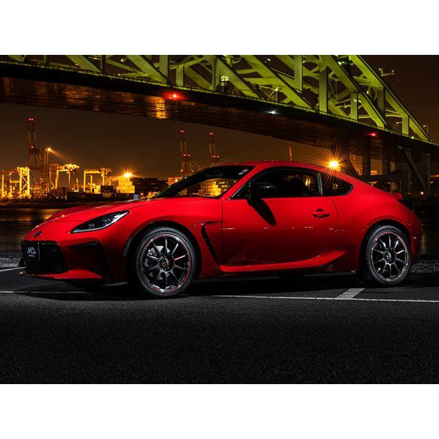 MIDレーシング R10 ホイール1本 15x5.0J 4H 100 +45 CBPR クリスタルブラック／リムポリッシュ＋レッド/15インチの画像