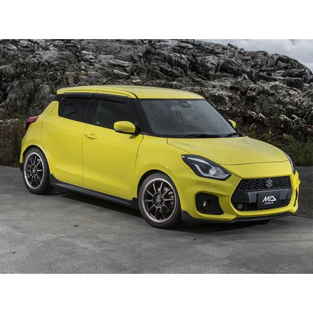 MIDレーシング R10 ホイール1本 15x5.0J 4H 100 +45 CBPR クリスタルブラック／リムポリッシュ＋レッド/15インチの画像
