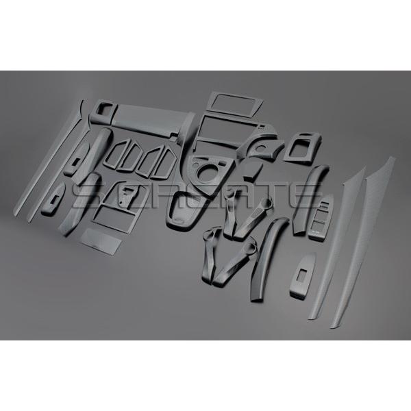 プリウス(ZVW30) 3Dパネル 33ピース/33P (カーボン調)インテリアパネル/ウッドパネル/インパネ