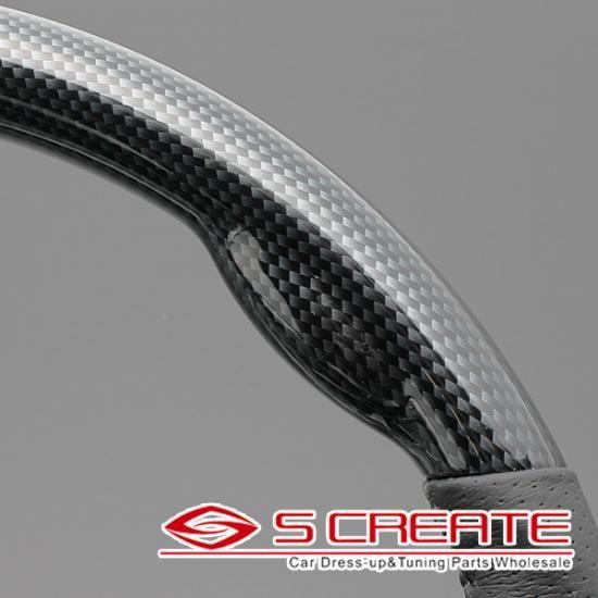 ブラックカーボン プリウス&alpha; (ZVW40) ブラックカーボン&ガングリップ レザーステアリング