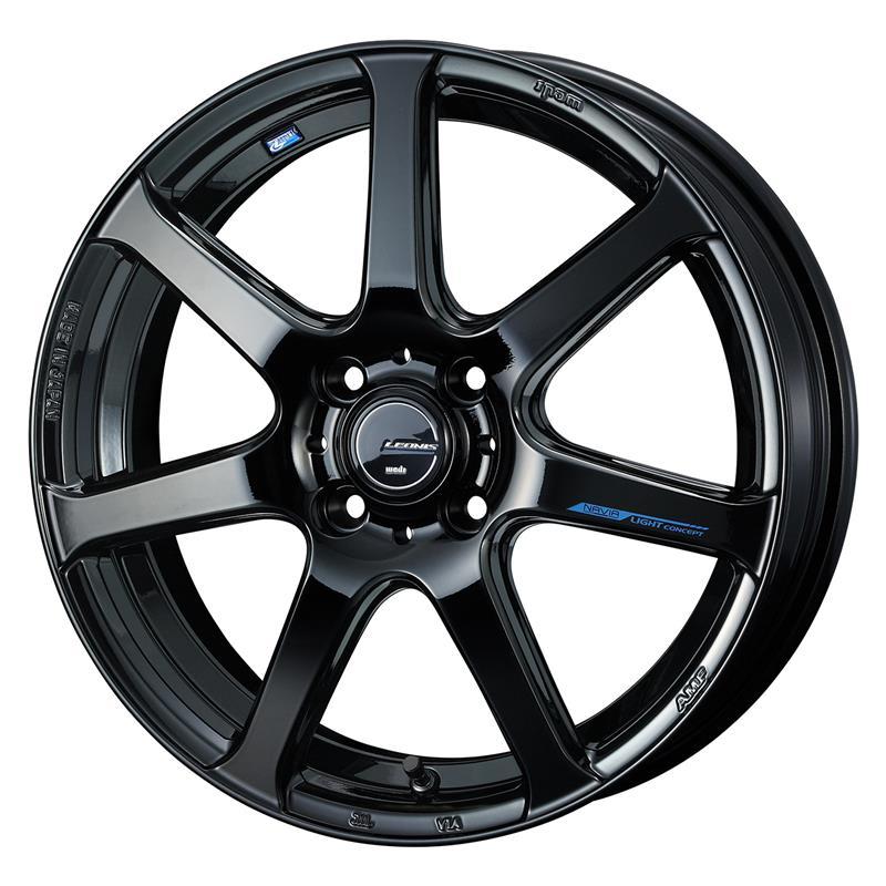 レオニス NAVIA 07 アルミホイール 4本セット 16x6.0 +45 100 4H(PBK（プレミアムブラック）) / 16インチ LEONIS ナヴィア 07