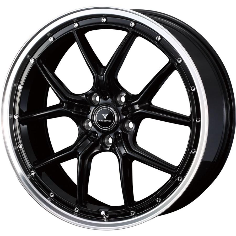 WEDS - 人間宅可 ノヴァ木鼠 アセットS1 18x8.0 +42 114.3 5H  (黒いこと/リムポリッシュ) / 18in 車輪1本 NOVARIS ASSETE S1 Weds ウェッズ 自動車-車、バイク、自転車-タイヤ、ホイール