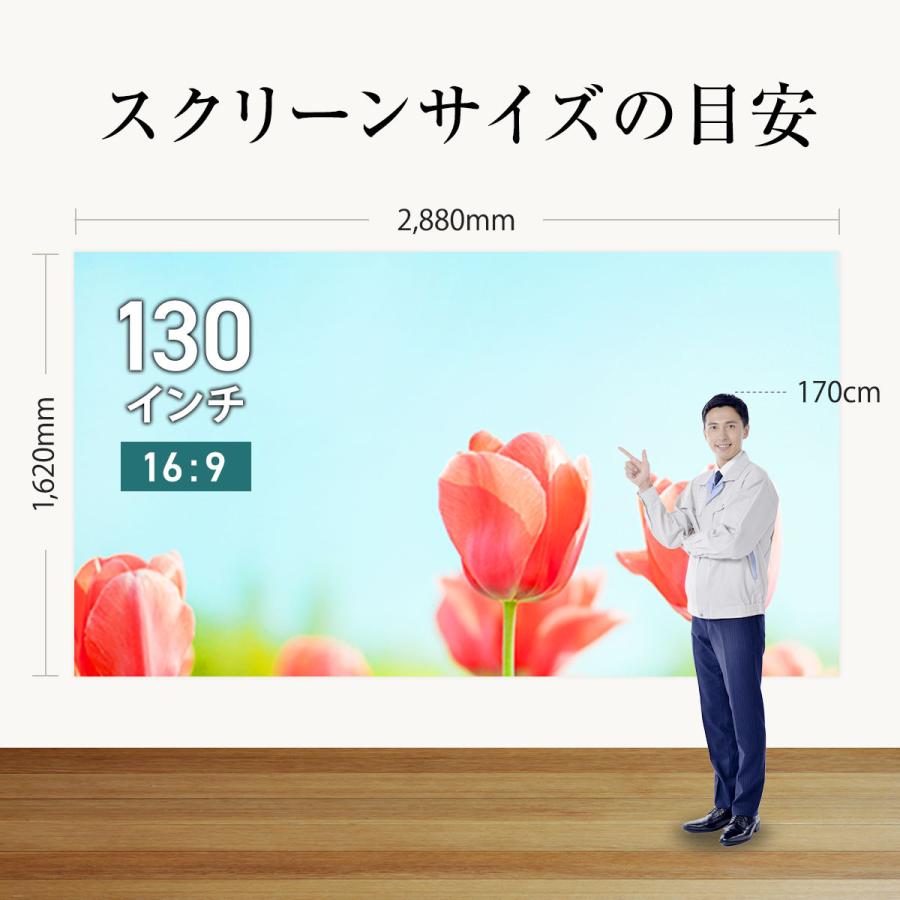 シアターハウス プロジェクタースクリーン チェーンスクリーン (16：9)ワイド 130インチ マスクフリー 日本製 BCH2880FEHの画像