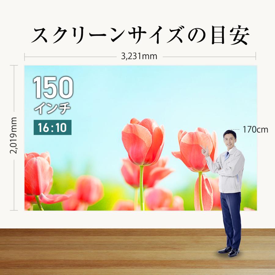 シアターハウス プロジェクタースクリーン チェーンスクリーン (16：10)WXGA 150インチ ロングタイプ マスクフリー 日本製  BCH3231FEH-H2500