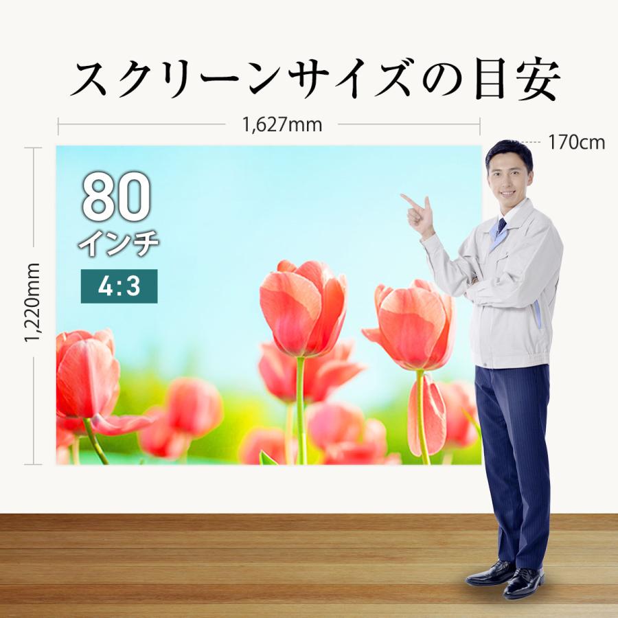 シアターハウス プロジェクタースクリーン 電動スクリーン ケースなし 80インチ（4：3) マスクフリー ロングタイプ 日本製 BDR1627FEH-H2500の画像