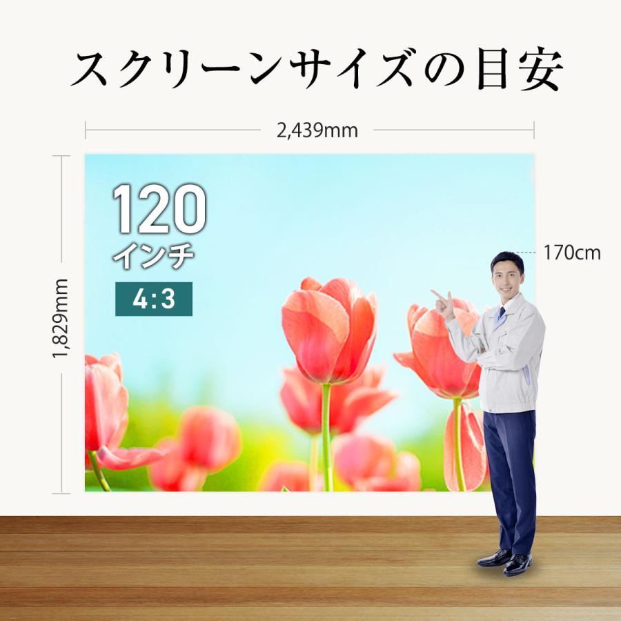 シアターハウス プロジェクタースクリーン 電動スクリーン ケースなし 120インチ（4：3) マスクフリー 日本製 BDR2439FEH_17