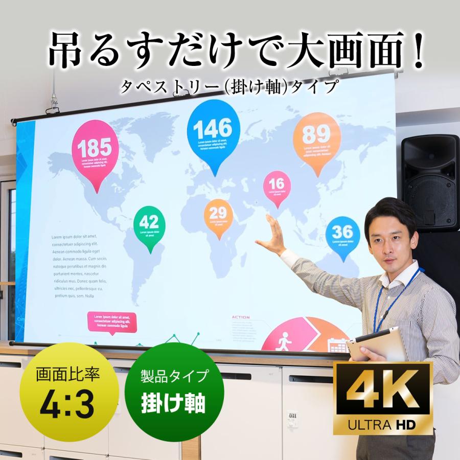 シアターハウス 4K対応 プロジェクタースクリーン 150インチ (4