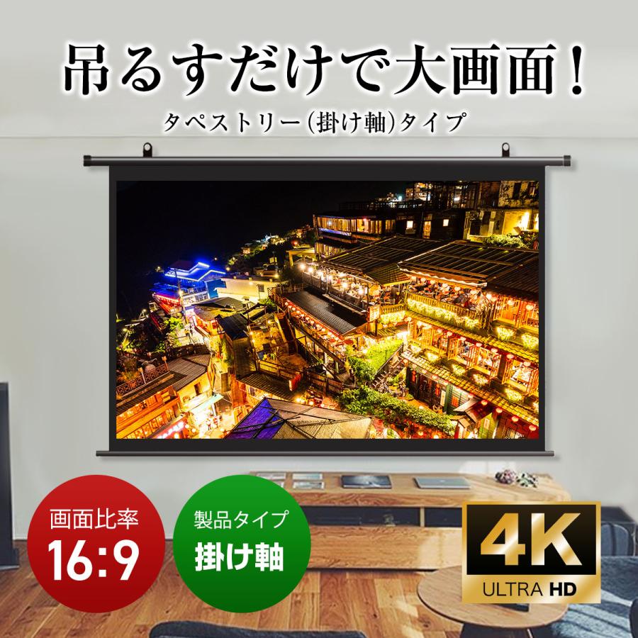シアターハウス プロジェクタースクリーン 160インチ 吊り下げ 掛け軸
